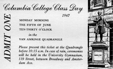 A ticket to Class Day 1967
