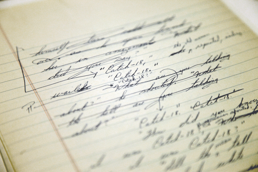 Handwritten Catch-22 manuscript when it was titled Catch-18