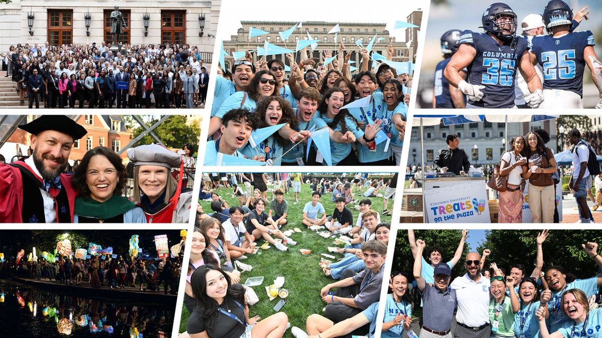 Collage of images from September 2024 on the Morningside Heights campus.